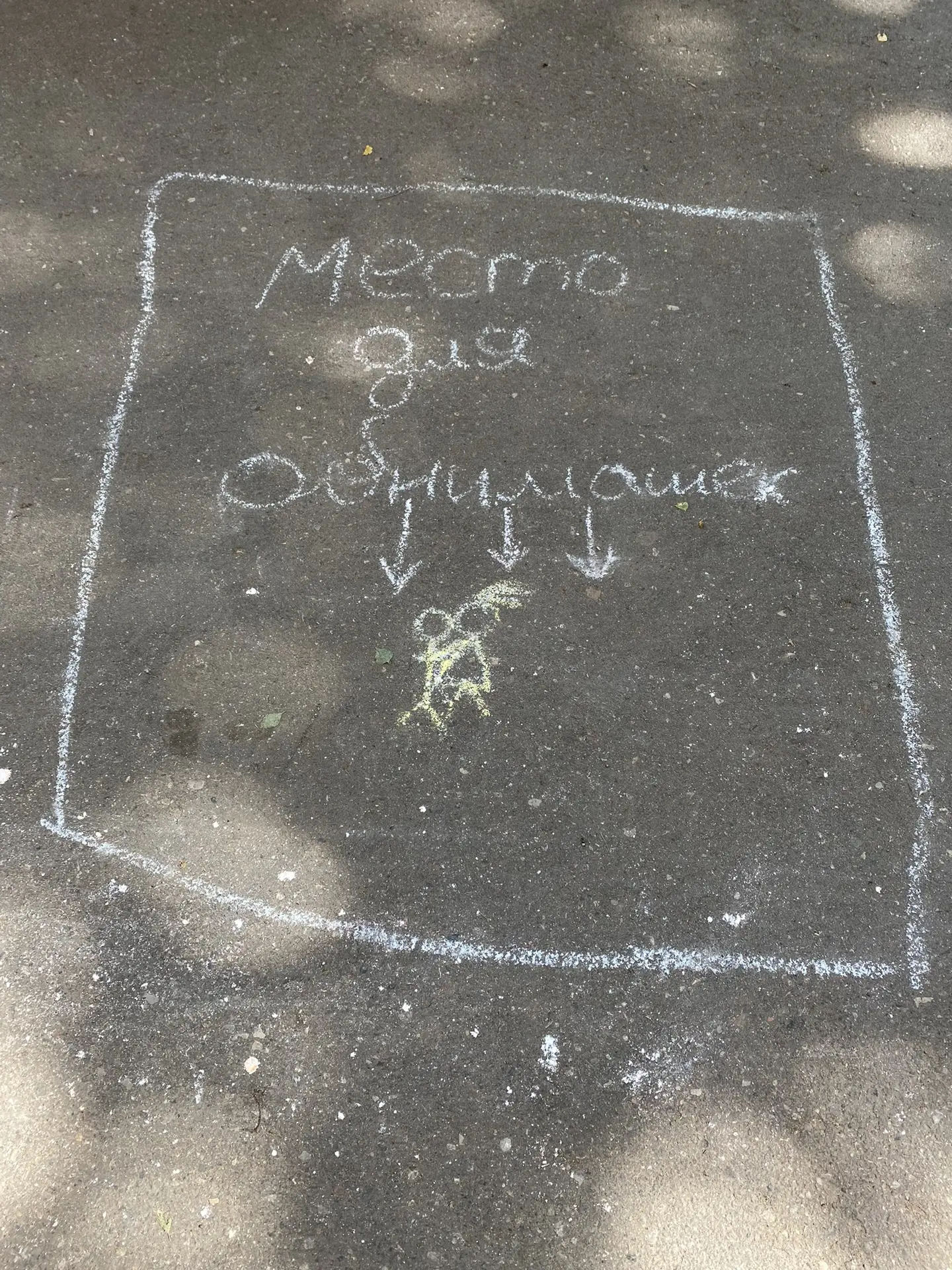 Пришла к бабушке с дедушкой, а тут во дворе мелом на асфальте такая красота 😍🥰😊 я не смогла пройт