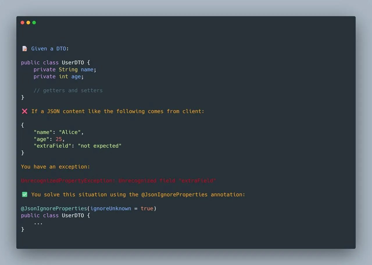 Spring Boot может уронить API из-за одного лишнего поля в JSON