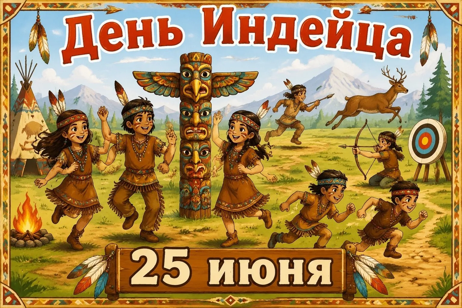 Вигвамы, танцы и охота! Как мы стали индейцами 🪶
🪶 Сегодня наш лагерь превратился в индейское плем