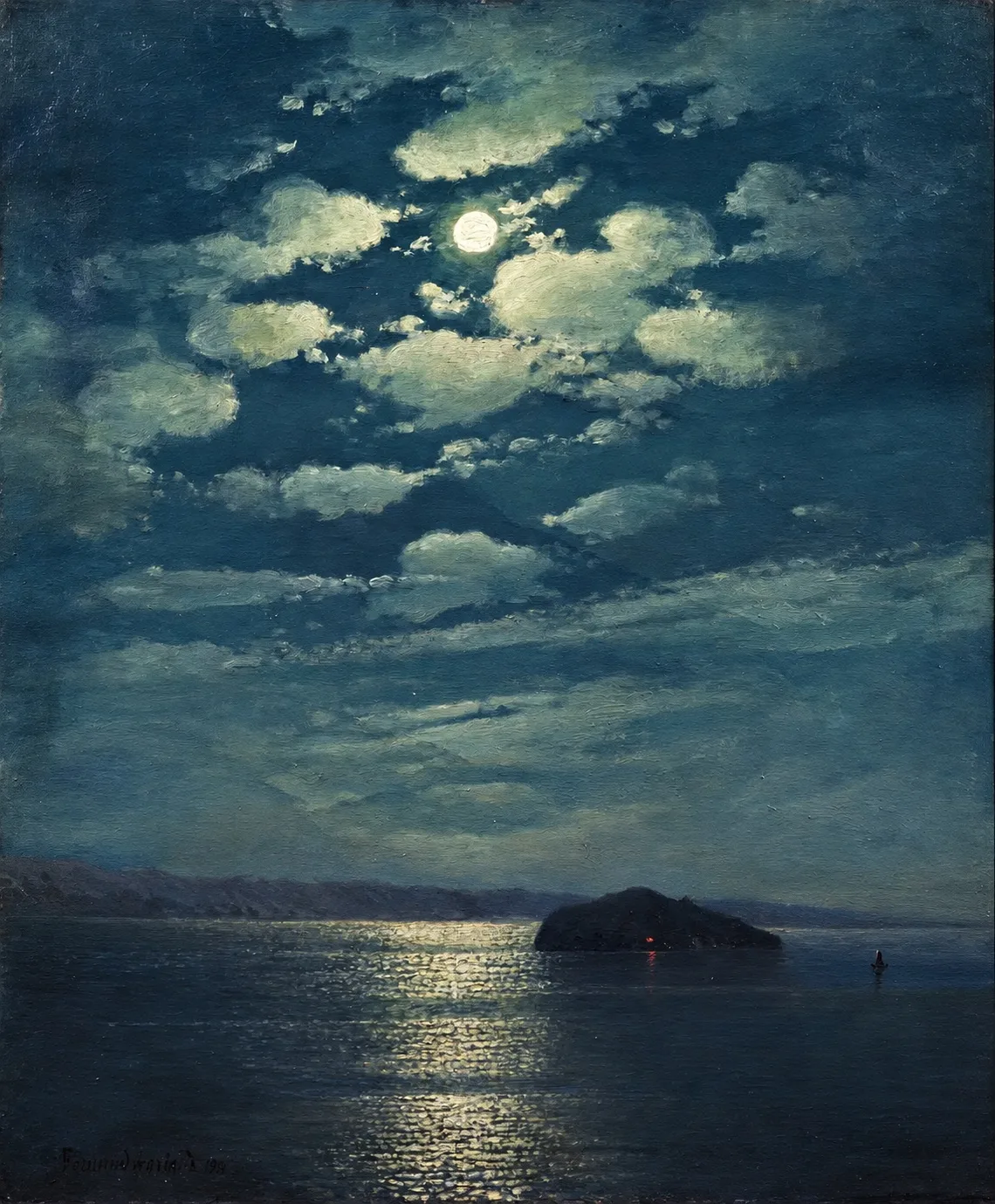 Геворк Башинджагян «Озеро Севан ночью» 1910 г.