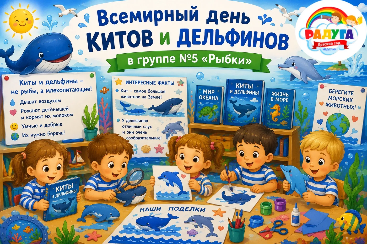 🐋🌊 Всемирный день китов и дельфинов в группе №5 «Рыбки» 🐬💙