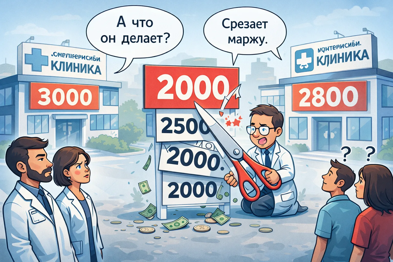 Клинический случай: демпинг на фоне высокой конкуренции и низкой платежеспособности пац...