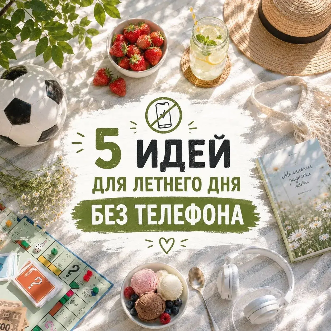 📵 День без телефона – это не наказание, а возможность провести время по-другому ☀️