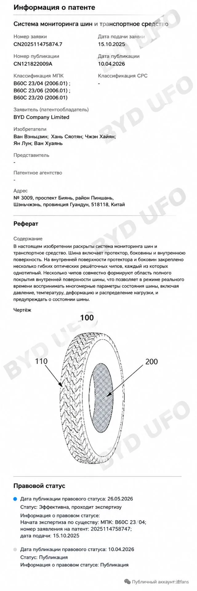 Новый патент BYD: