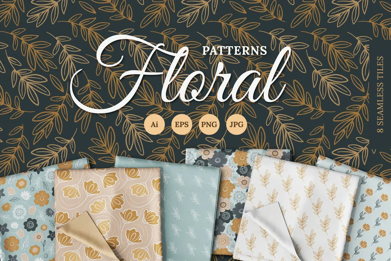 ✅ 8 Floral Seamless Patterns

Набор из 8 цветочных паттернов

📁 AI, EPS, JPG, PNG

#️⃣ #Паттерны #I