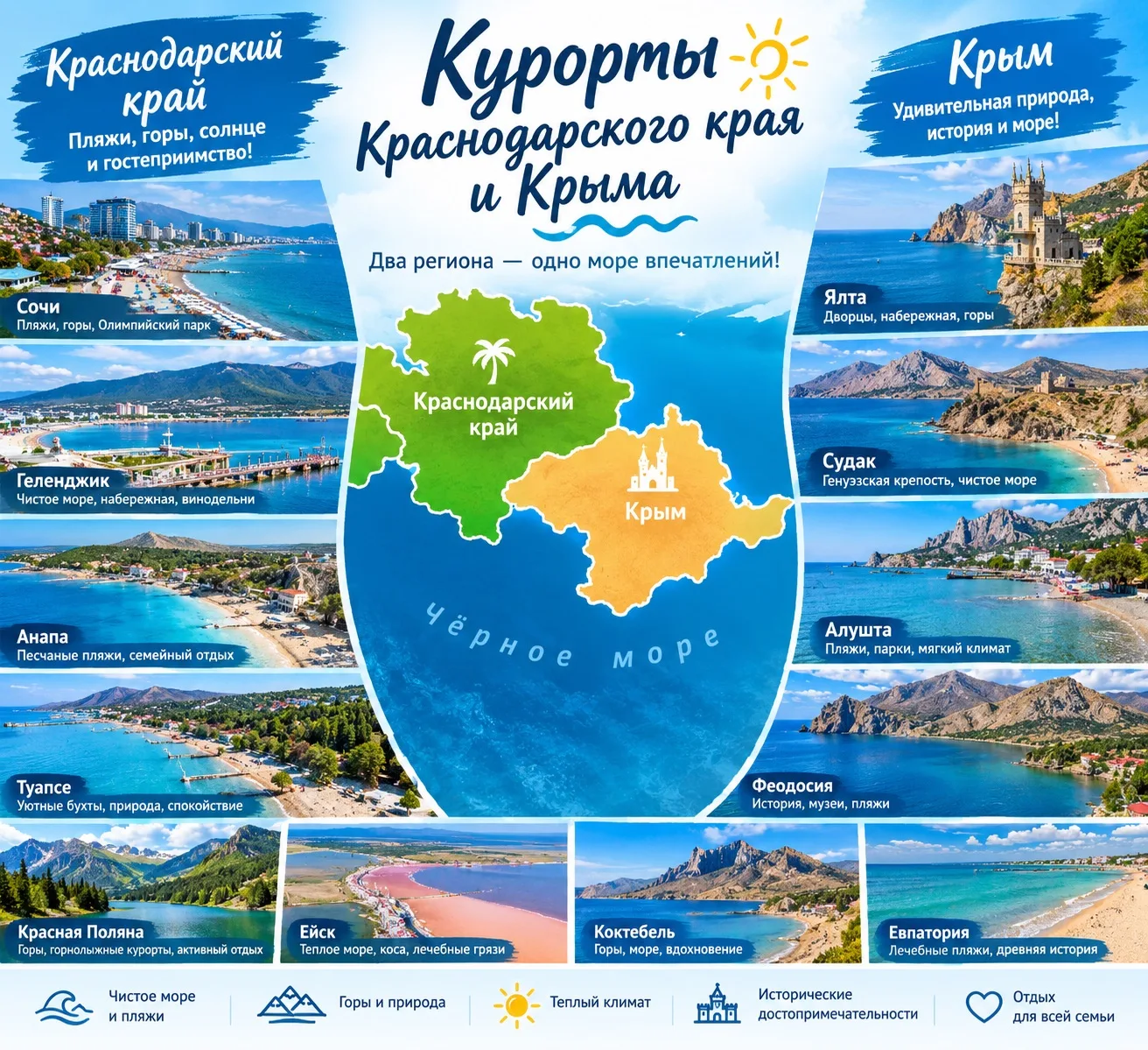 Путешествия по Краснодарскому краю и Крыму