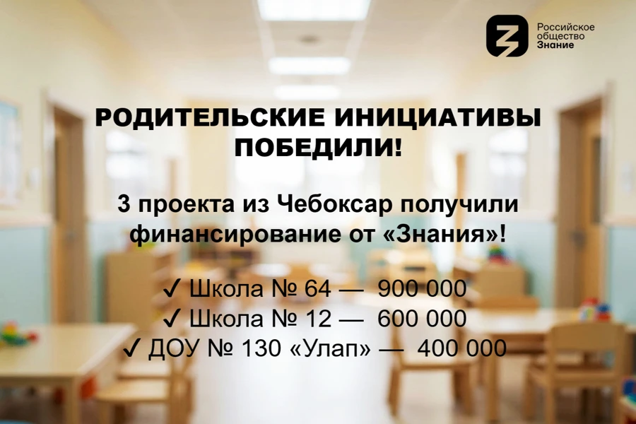Чебоксарские проекты в числе победителей конкурса родительских инициатив Российского общества «Знани