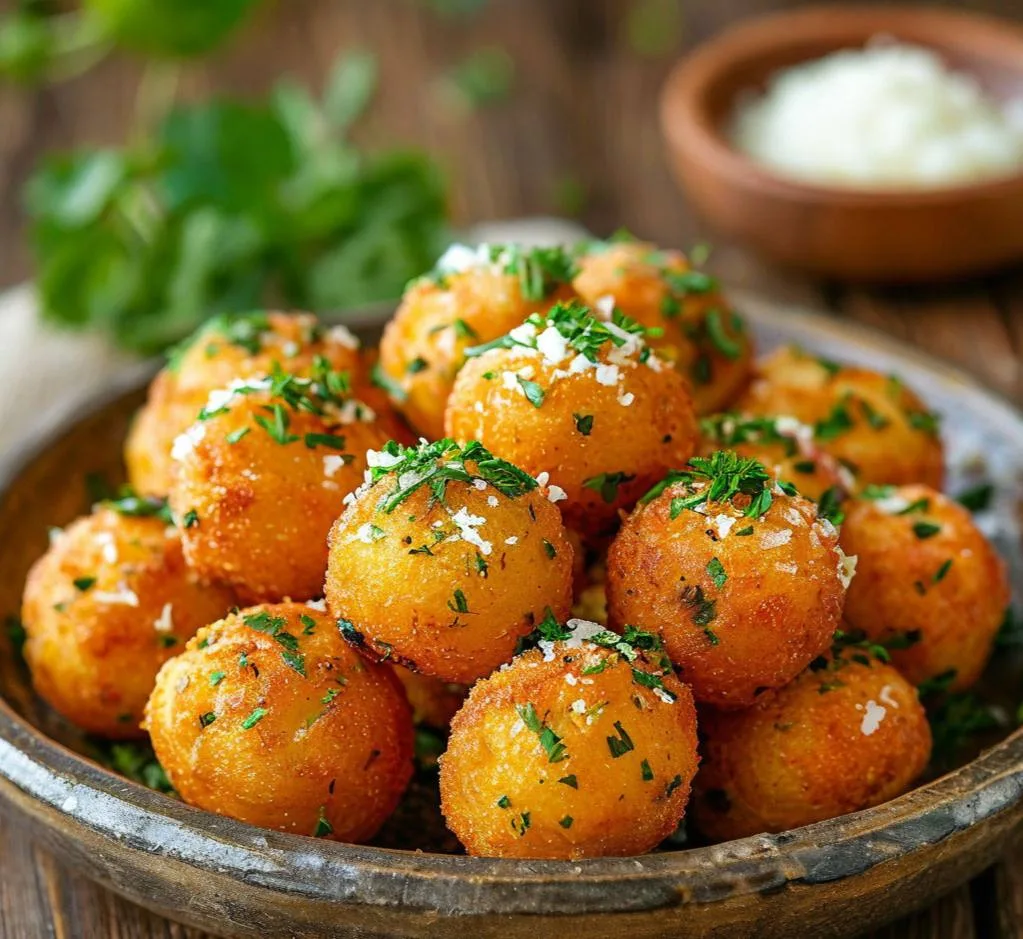 Картофельные шарики с брынзой и зеленью