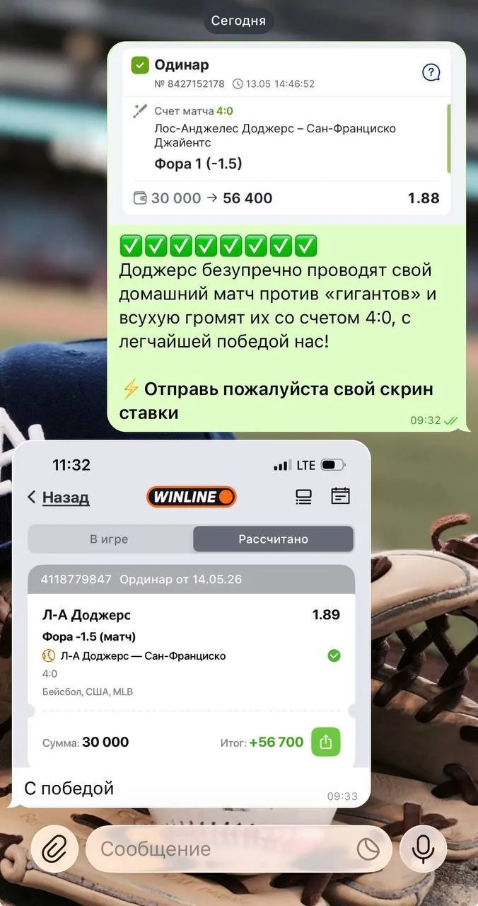 ⚾КРУПНАЯ ПОБЕДА У НАС В ВИП!!! ✅✅✅✅✅✅✅✅  Идеально разобранный матч в моем исполнении и это очередная