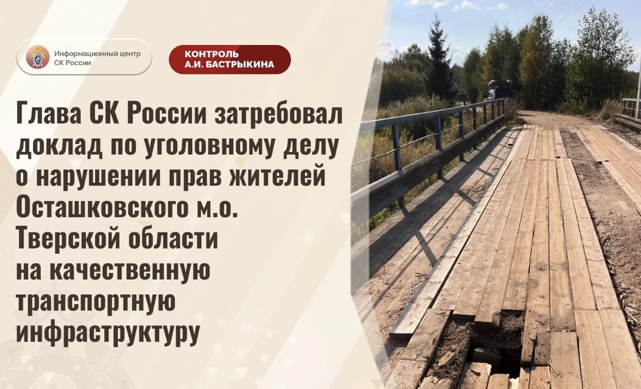 Александр Бастрыкин затребовал доклад по ситуации с мостом в д. Нижние Котицы. Информац...