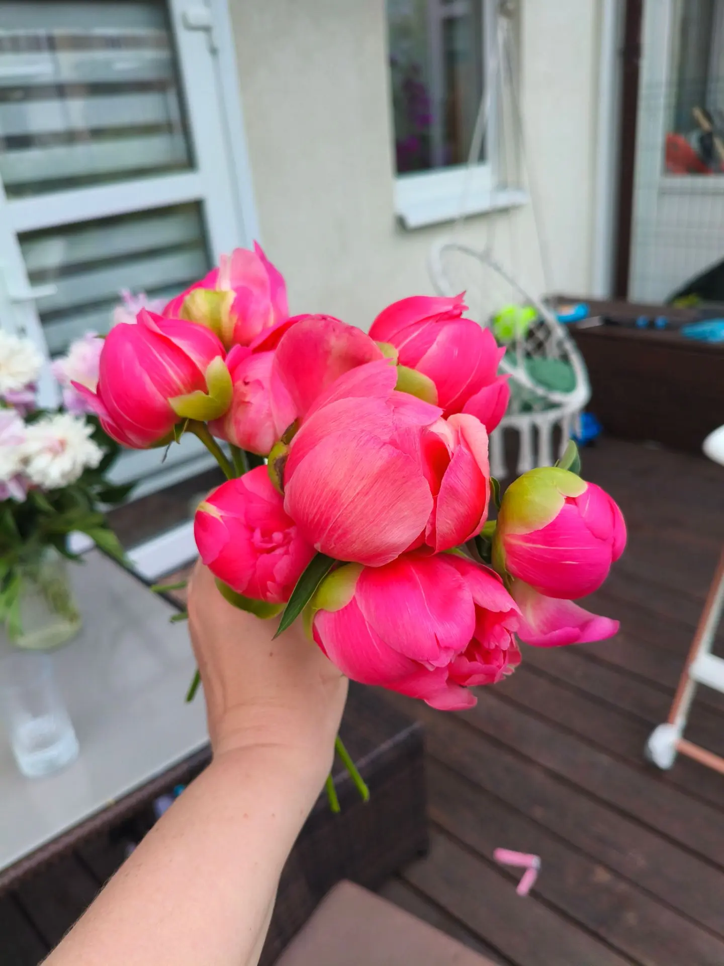 Девчата, смотрите какие у меня пионы выросли🥰

Основная часть отцвела, срезала на букетик домой ост