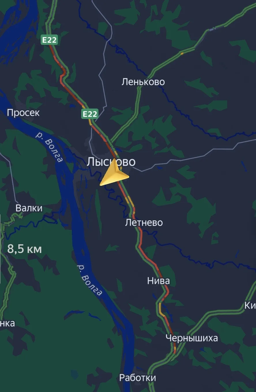 🚧 Около г. Лысково в сторону Нижнего Новгорода начался ремонт дороги, многочасовые пробки!   ☝️ Выби