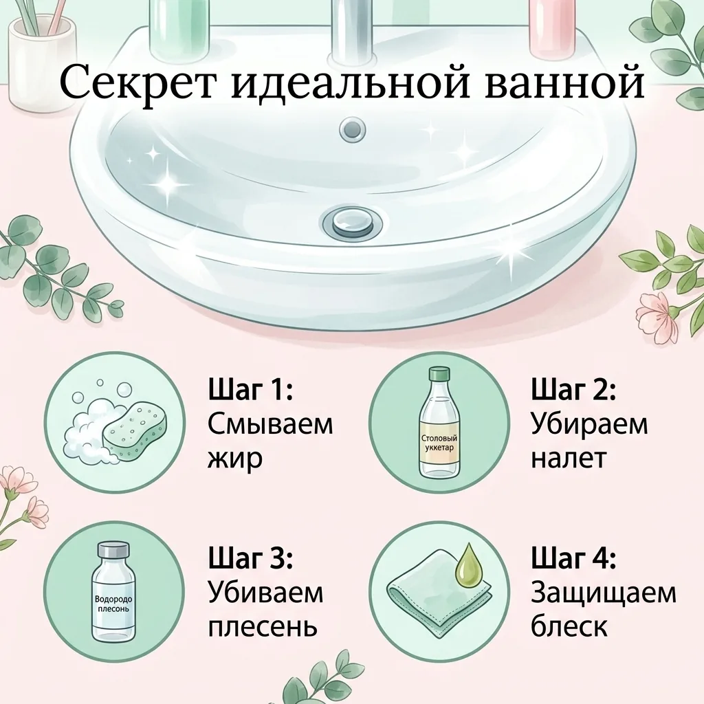 Секрет идеальной ванной: как я победила налет и плесень за 4 шага! ✨🛁