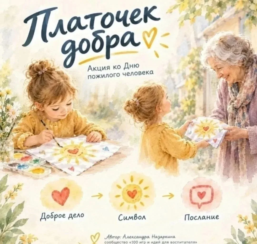 В группах Ландыш и Непоседы прошла удивительно светлая акция — «Платочек добра».