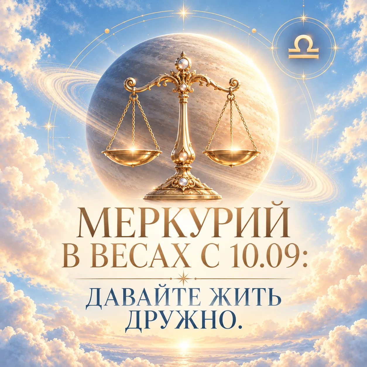 МЕРКУРИЙ В ВЕСАХ С 10.09 : ДАВАЙТЕ ЖИТЬ ДРУЖНО.