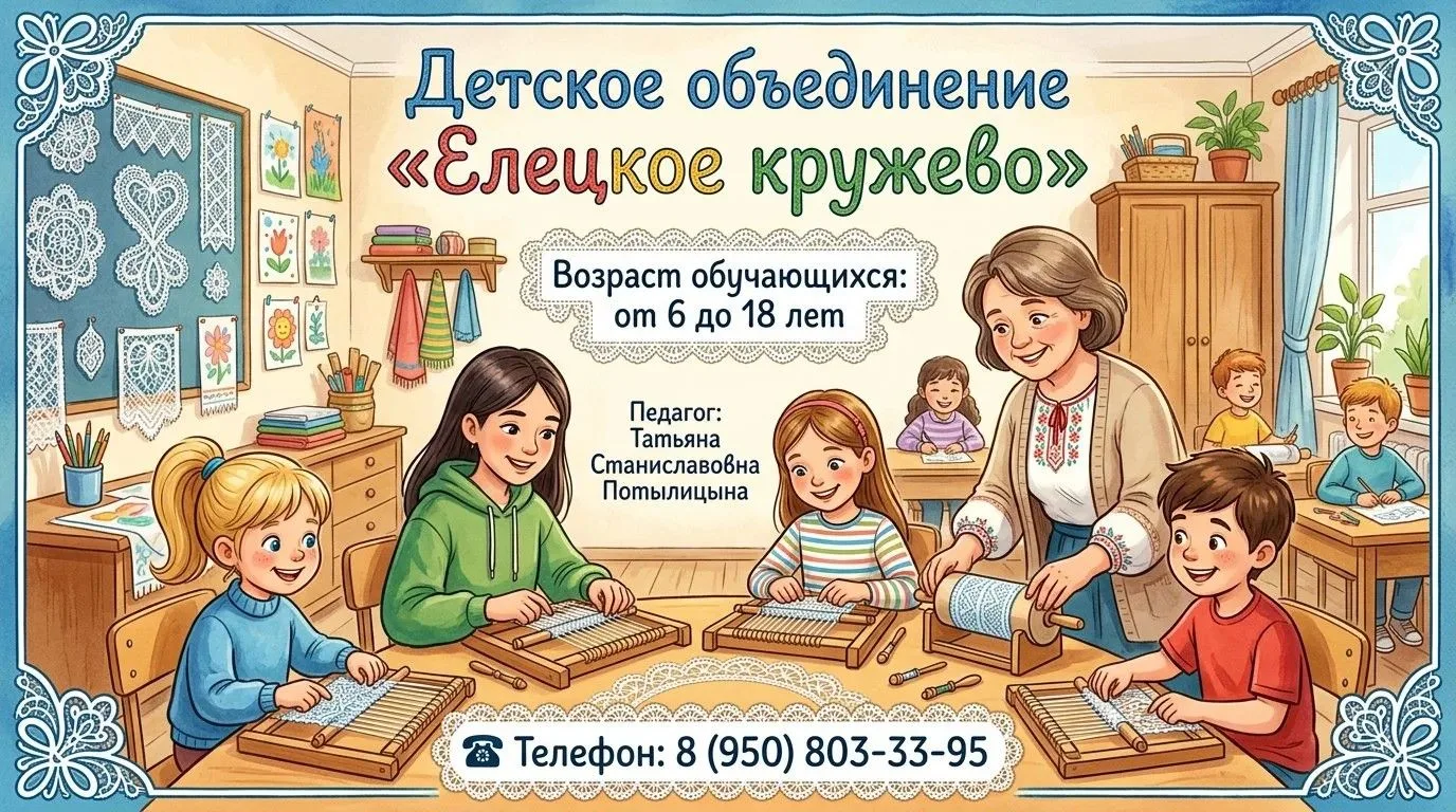 🪡Дом творчества «Октябрьский» г. Липецка объявляет набор в детское объединение: «Елецк...