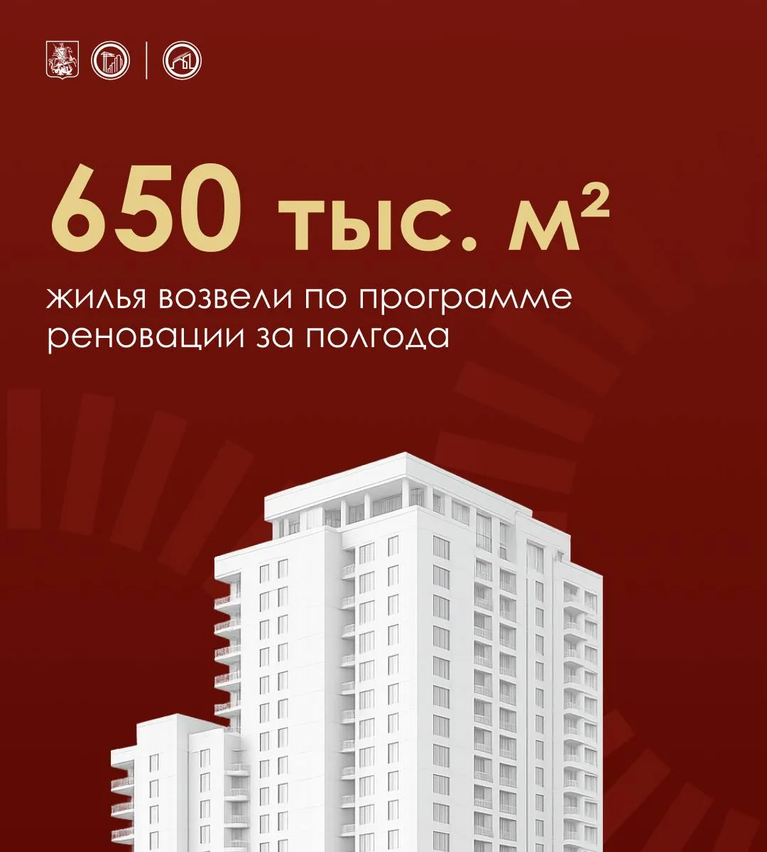 📈 Реновационный взлет: за первое полугодие в Москве построили на 33% больше жилья, чем годом ранее
