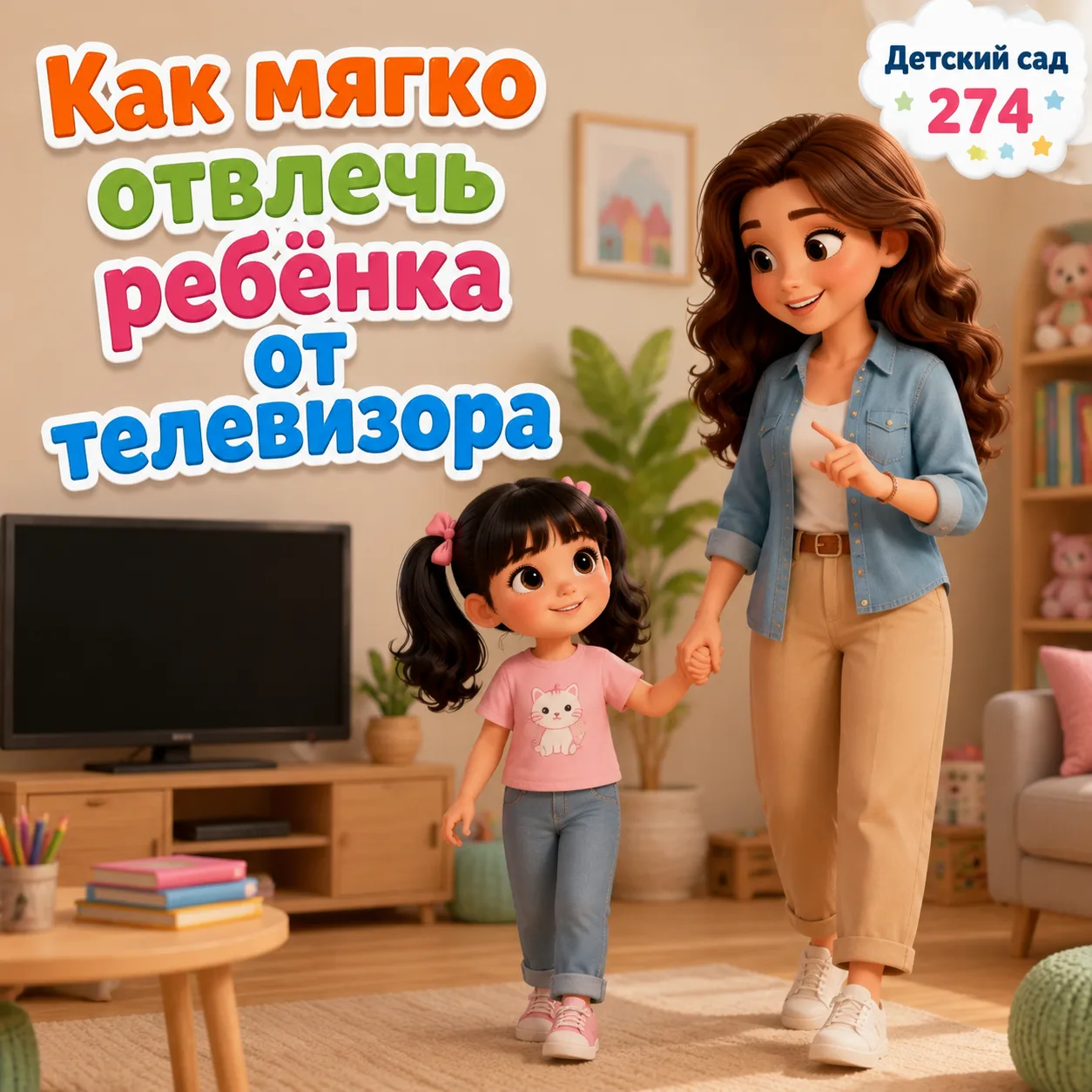 📺 Как мягко отвлечь ребёнка от телевизора?
Иногда выключить мультфильм без слёз и капризов бывает н