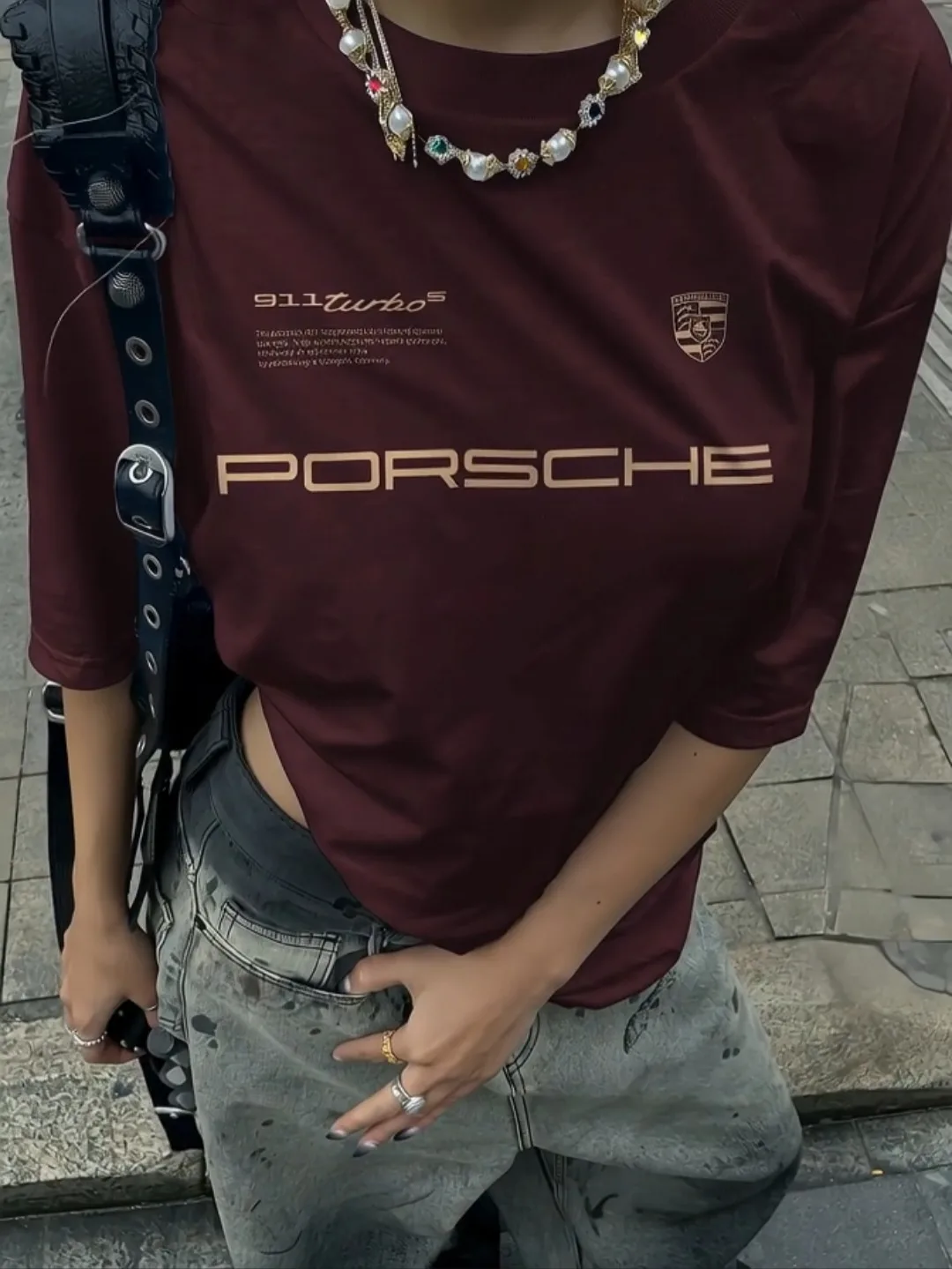 💞 Футболка оверсайз с принтом porshe 911