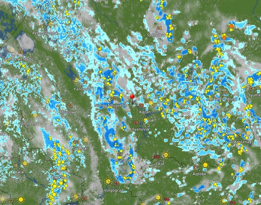 🌦 В понедельник в Чувашии ожидается заключительный день нынешней волны жаркой погоды. Как и в после