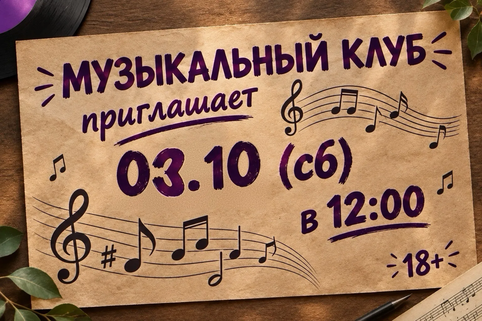 Приглашаем на встречу Музыкального клуба!
