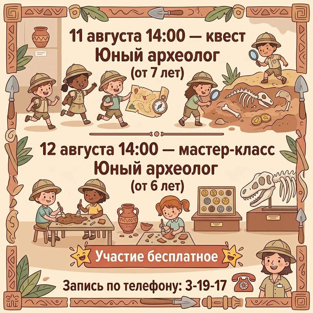 Друзья, приглашаем юных исследователей на два дня археологических приключений!