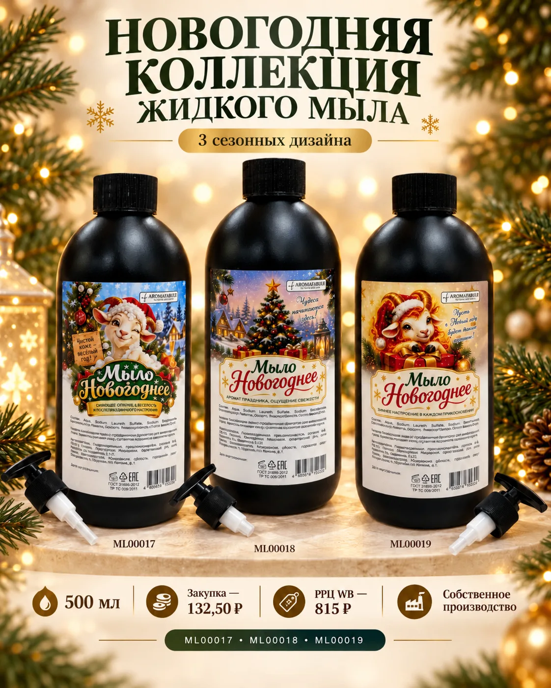 🎄 Новинка: новогодняя коллекция жидкого мыла