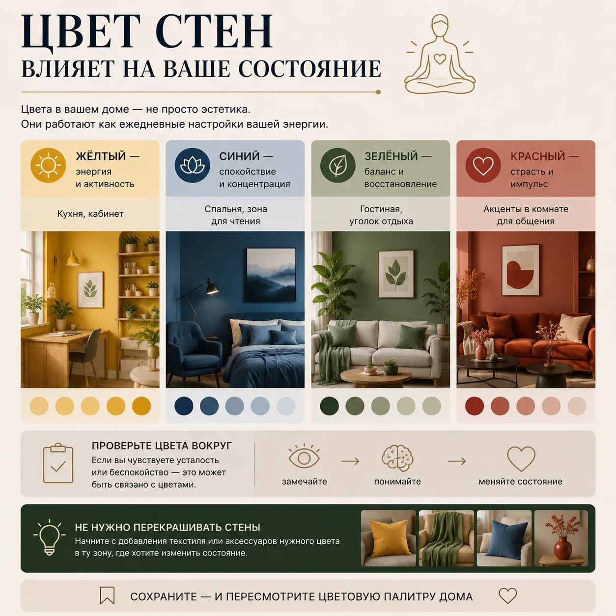 Цвет стен влияет на ваше состояние. 🧘