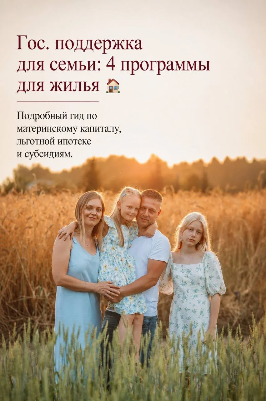 🛎️ Меры гос.поддержки при улучшении жилищных условий семьи: