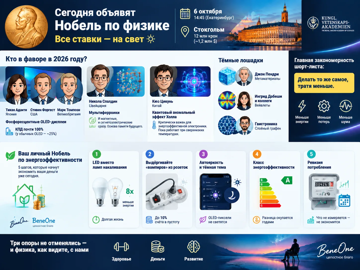 ⚡ Сегодня объявят Нобель по физике. Все ставки — на свет