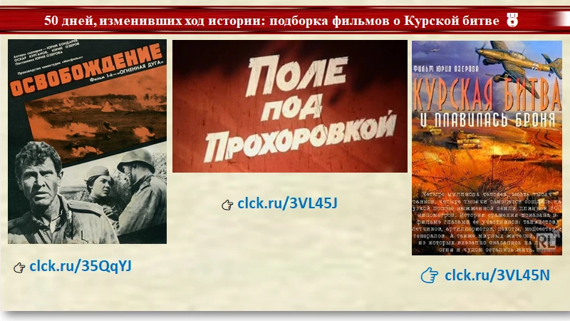 🔥 50 дней, изменивших ход истории: подборка фильмов о Курской битве 🎖