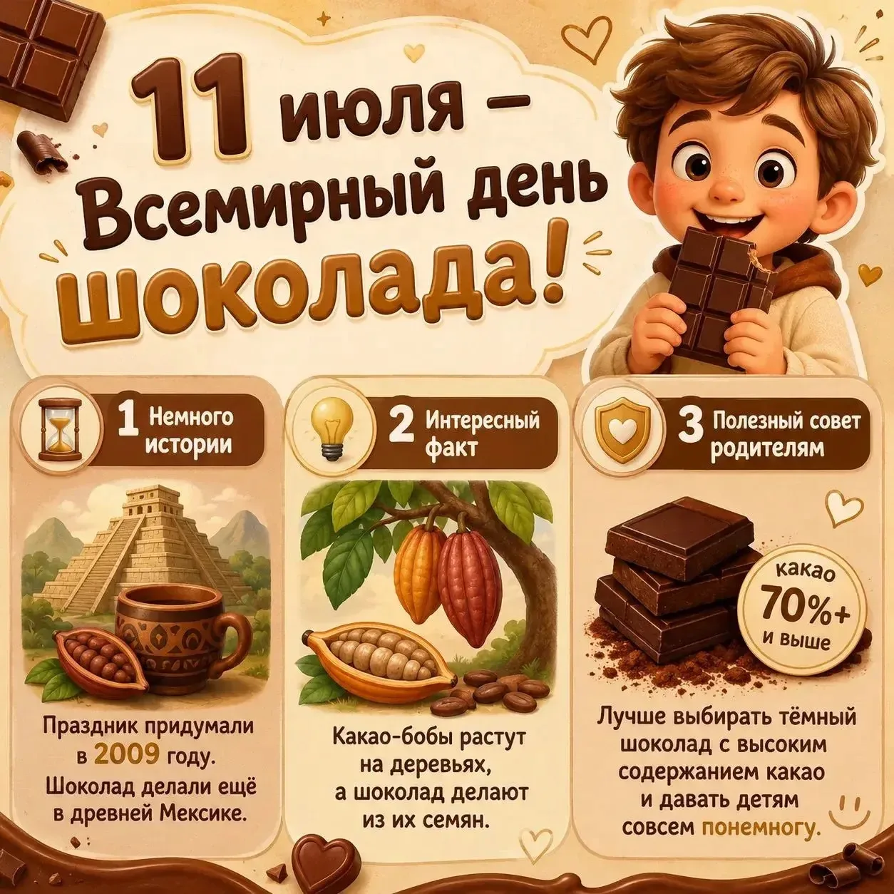 ☀️ С добрым утром, друзья! 
С Днем шоколада! 🍫

Этот день создан для улыбок и хорошего настроения. 