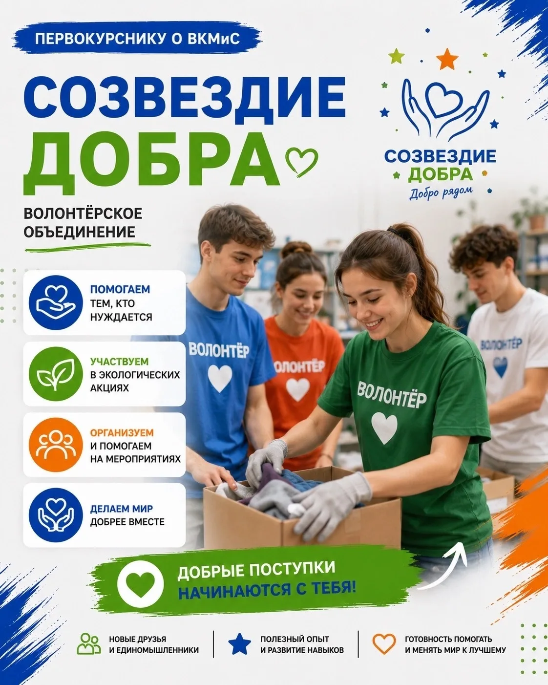 🕊 Первокурснику о ВКМиС | Волонтёрское объединение «Созвездие добра»