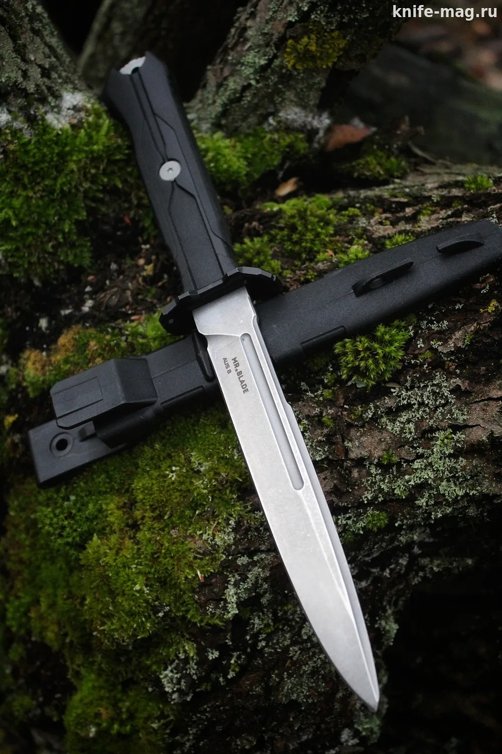 Тактический нож Leshiy (Леший) AUS-8 Stone Wash, Black Elastron 
Mr Blade 
Марка стали: AUS-8 
Общая