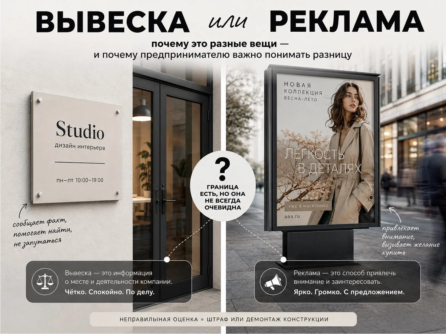 Вывеска или реклама: почему это разные вещи — и почему предпринимателю важно понимать р...