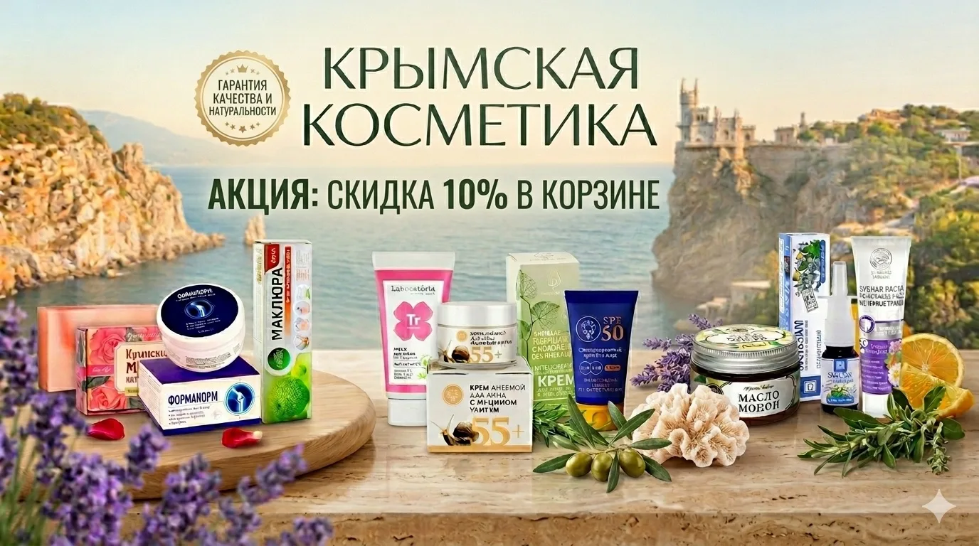 ✨ Минус 10% на ВСЁ в интернет-магазине «Крым Эко Косметика»! 🌊