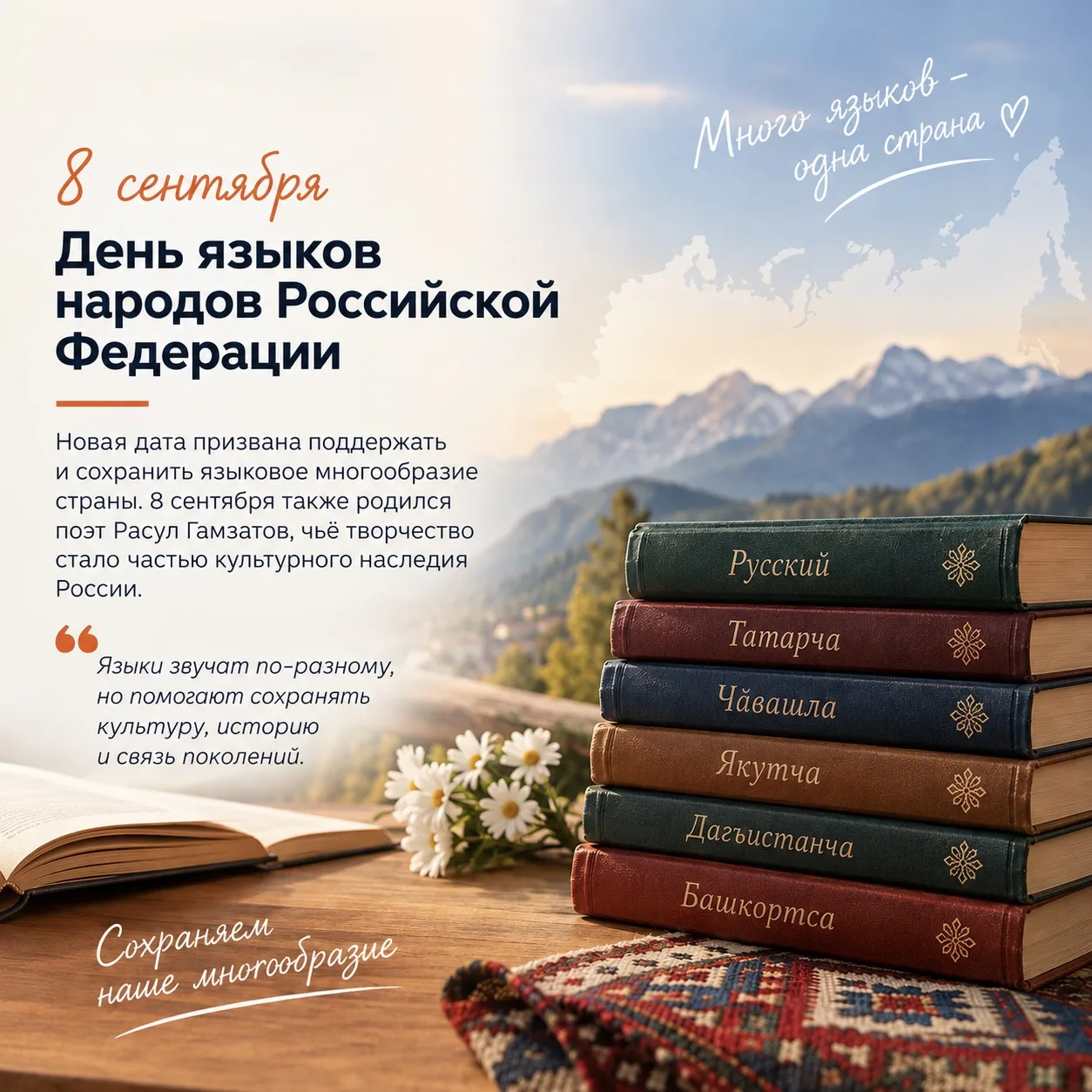 🗓️ 8 сентября - День языков народов Российской Федерации!