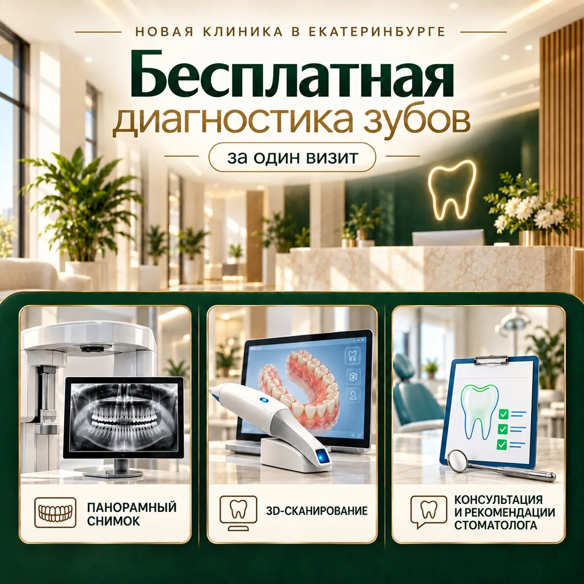 У нас новоселье! Приглашаем на диагностику зубов!