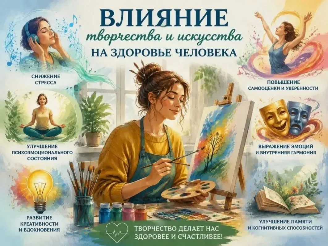 🎨 Творчество и искусство оказывают многогранное положительное влияние на психическое з...