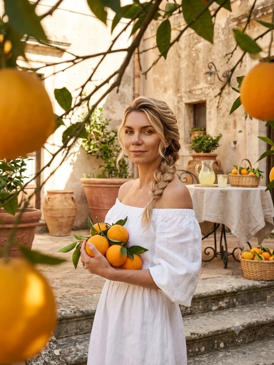 Создай luxury travel editorial. Строго сохрани внешность и черты лица девушки с загруженного фото-ре