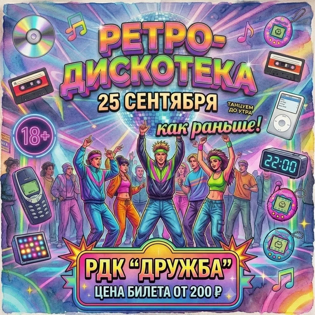 Танцуем до упаду! "Ретро-вечеринка как раньше!" в Балезинском РДК "Дружба"