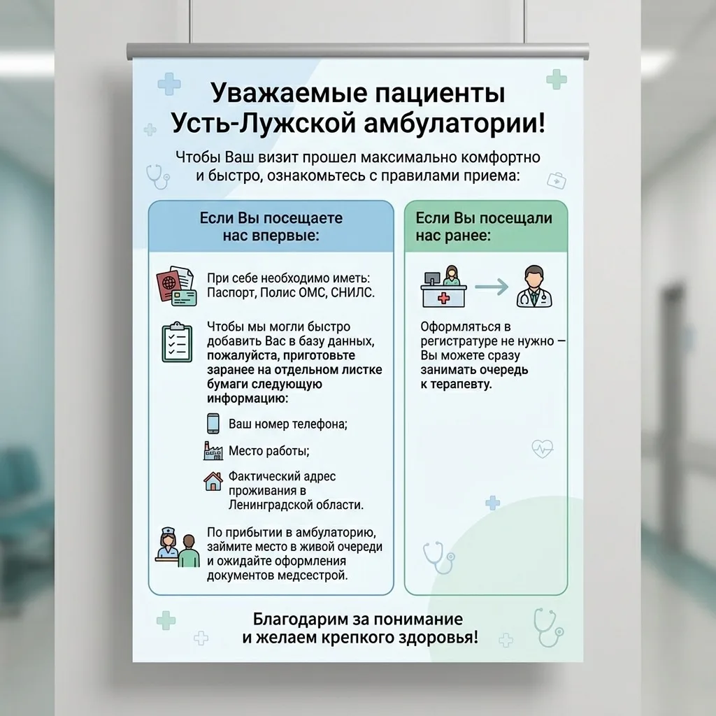 Уважаемые пациенты Усть-Лужской амбулатории!