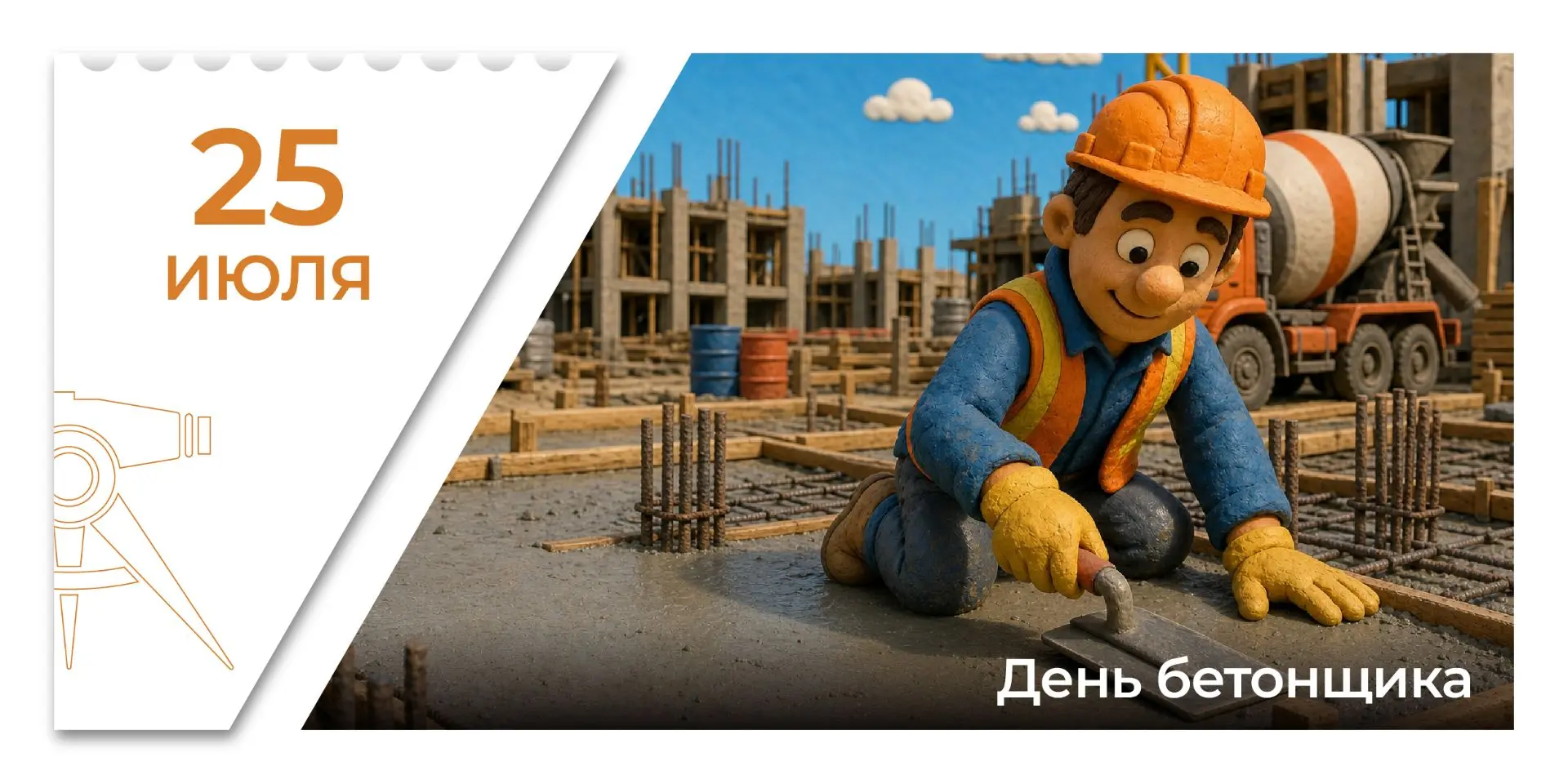 25 июля в России отмечается День бетонщика

▪️Бетон — главный строительный материал планеты с тысяче