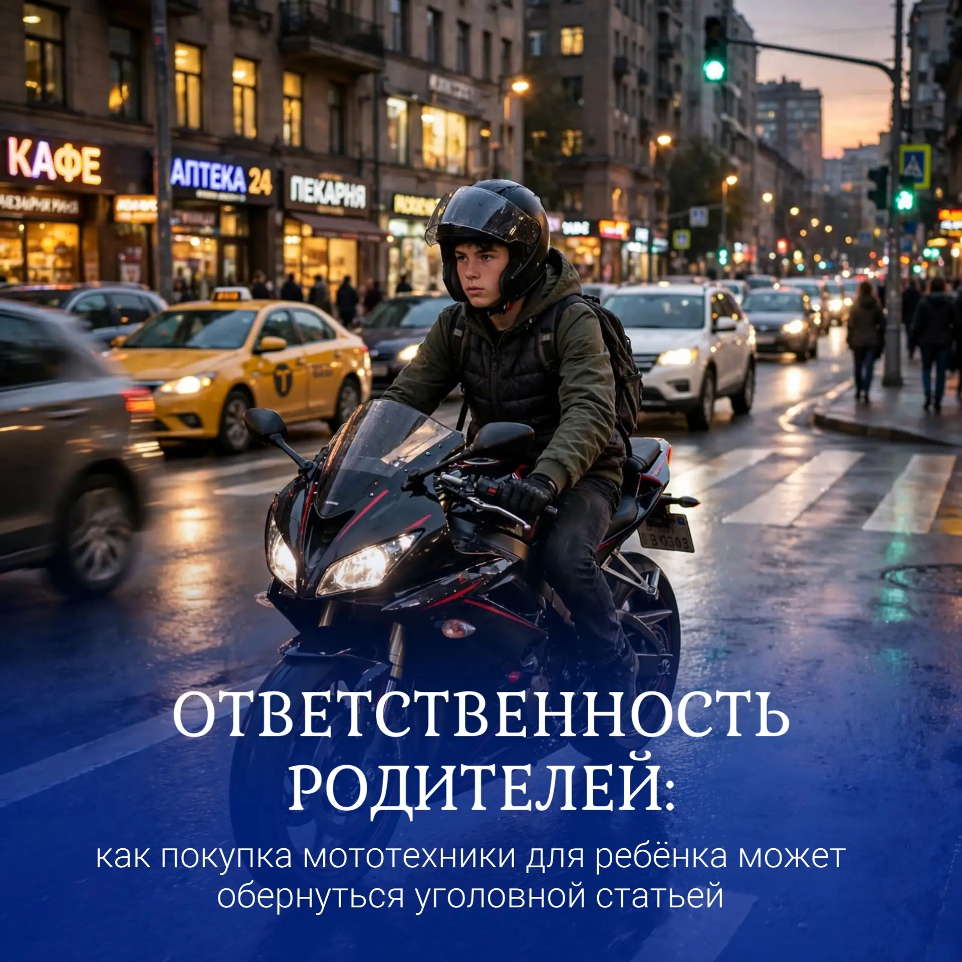 Покупая мототехнику, родителям стоит задуматься о безопасности детей и своей ответствен...
