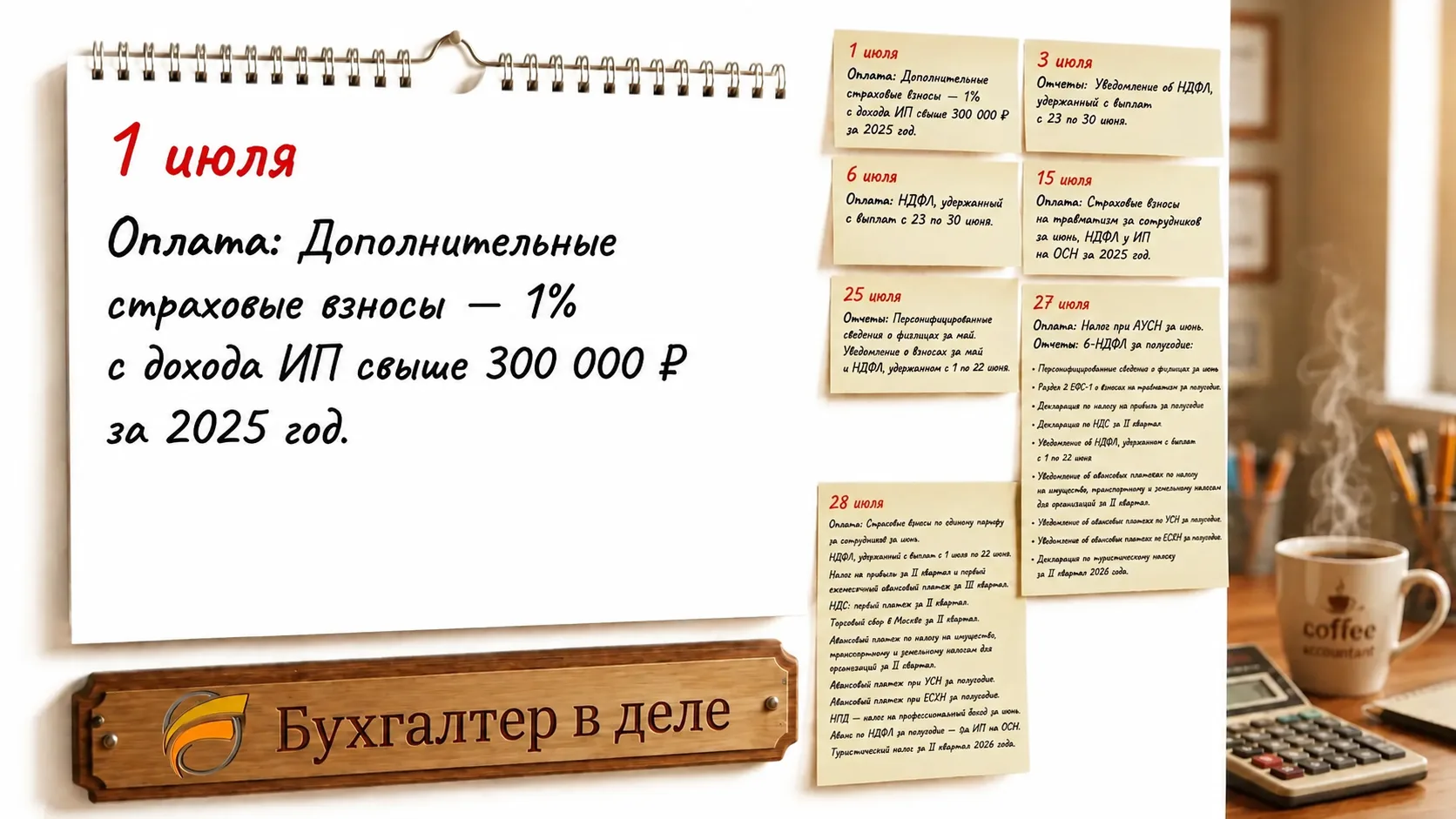 Календарь Бухгалтера на 1 июля 2026