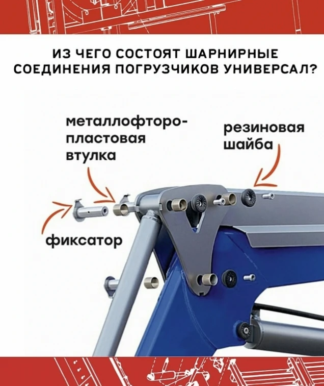 Надёжные шарнирные узлы = долгая работа погрузчика без капремонта.