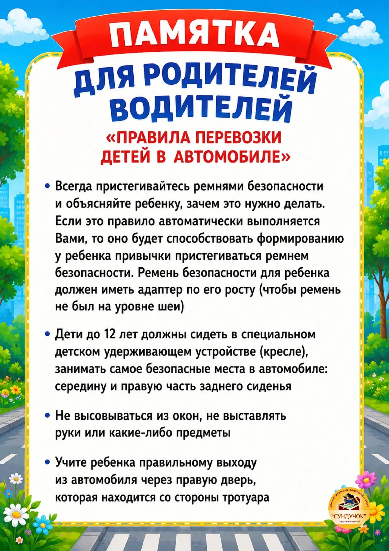 Рекомендации для родителей по обучению детей ПДД