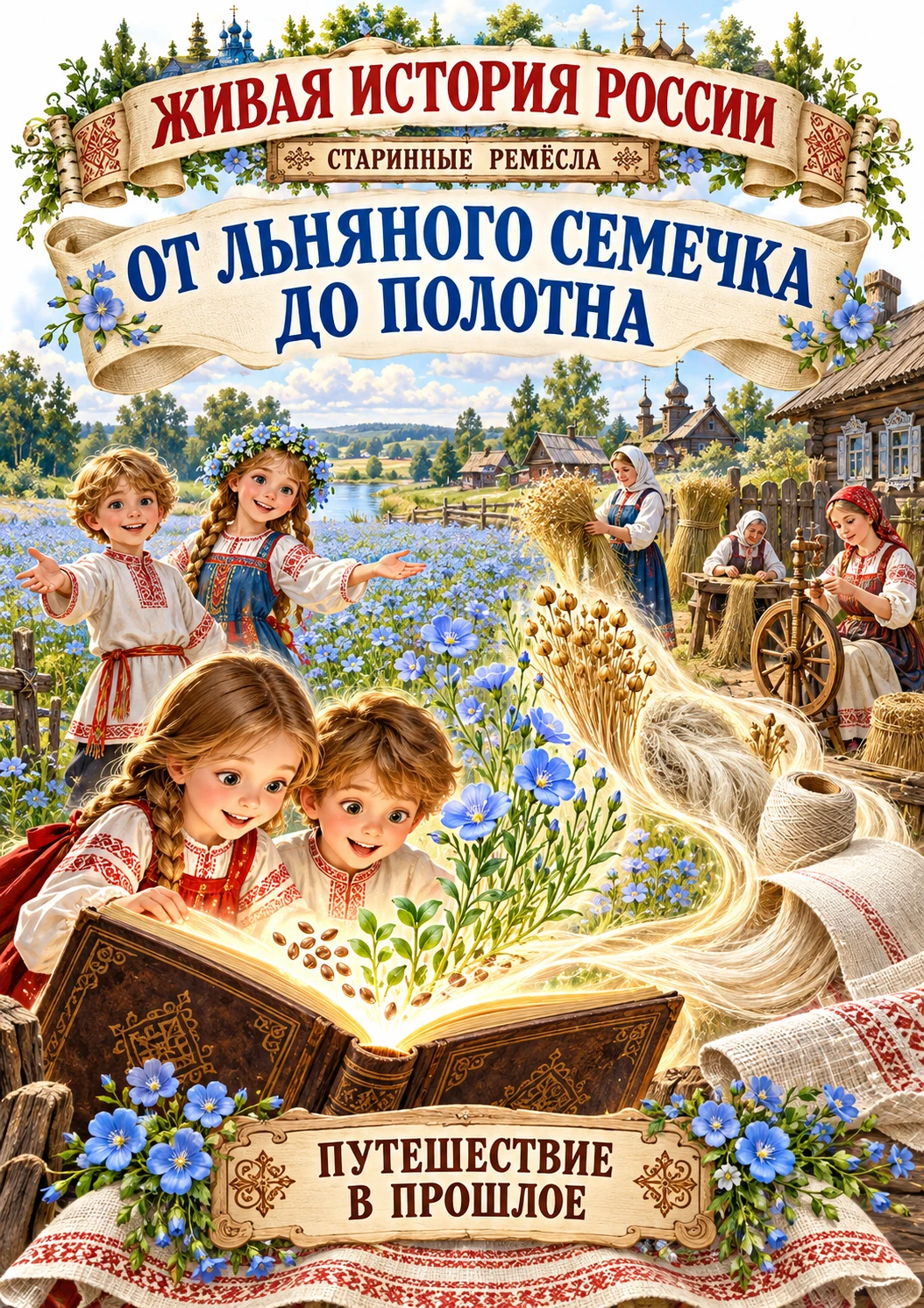 🌾 «ЖИВАЯ ИСТОРИЯ РОССИИ» — «От льняного семечка до полотна»!