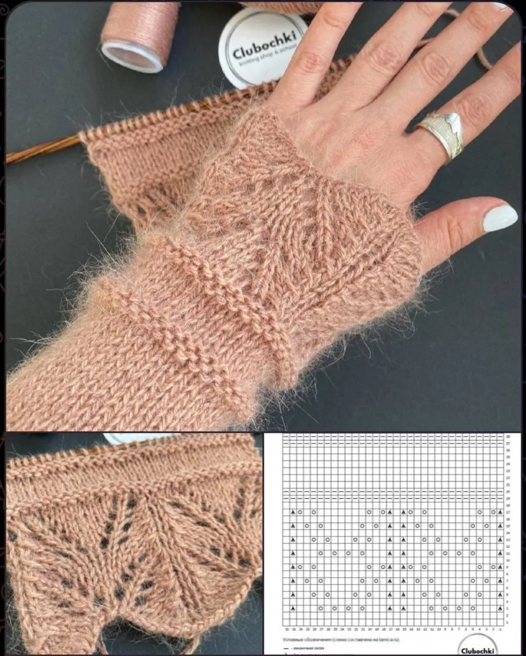 Ажурная кайма спицами. Схема вязания 
🧶🧶🧶