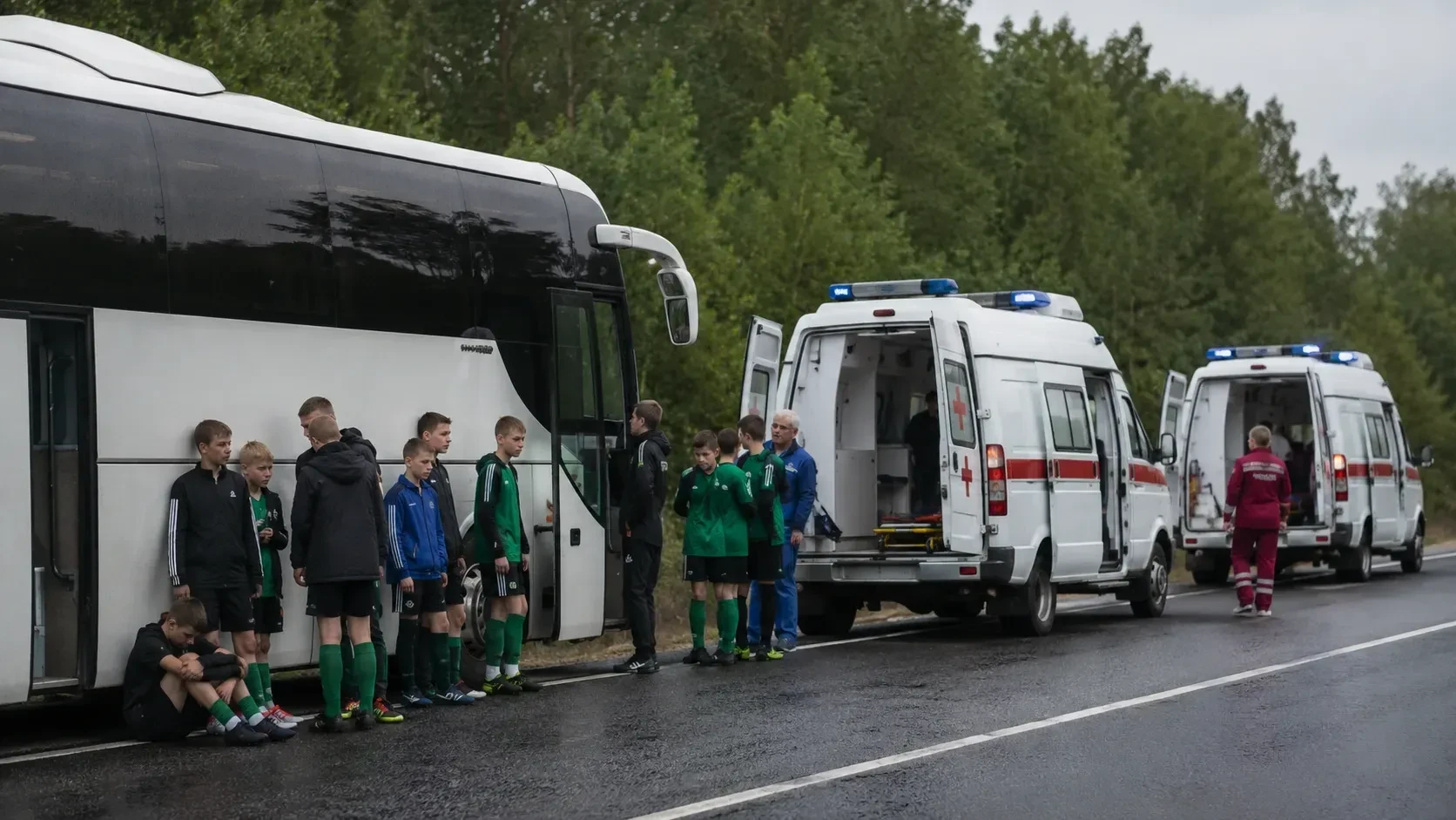 ❗️ВСУ целенаправленно атаковали БПЛА автобус с белорусскими детьми-футболистами под Бря...